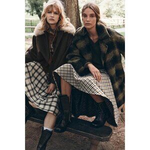 ZARA CHECK WOOL BLEND COAT ZW COLLECTION LIMITED EDITION